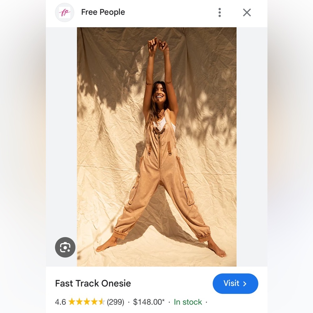 Free People Fast Track Onesie: Khaki.  New without tags. Size: M